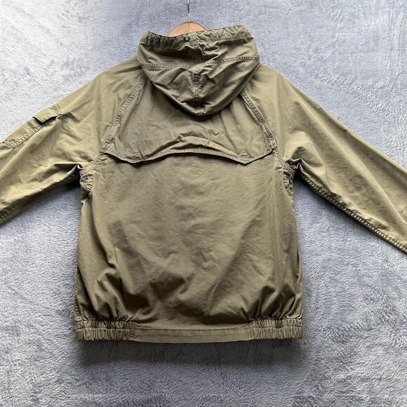 Polo Ralph Lauren Jacket Mens Small Green Hooded Cotton Nylon Zip Vent Field - Picture 12 of 14